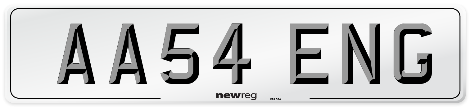 AA54 ENG Number Plate from New Reg